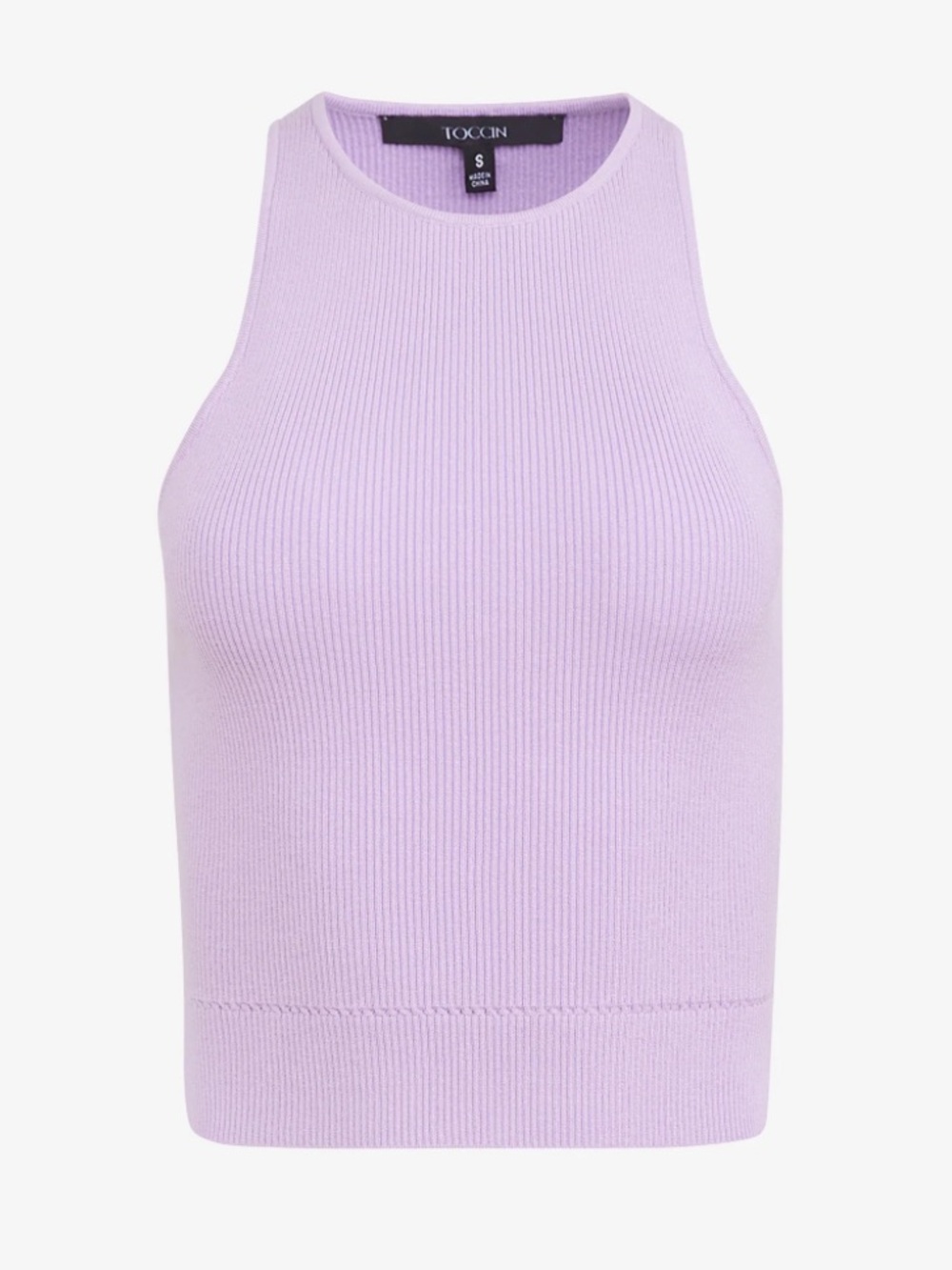 NWT Toccin Avery Racer Tank Lilac Purple Ribbed Knit XS